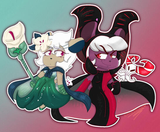 from hero to villain (white lily cookie and dark enchantress cookie)